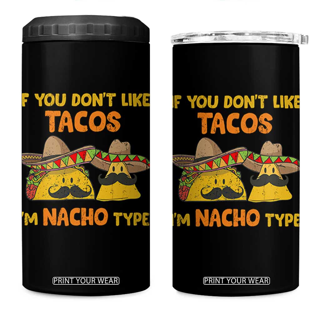 Funny Mexican 4 in 1 Can Cooler Tumbler Adult Humor Mexican Food Taco Nacho TS10 One Size: 16 oz Black Print Your Wear
