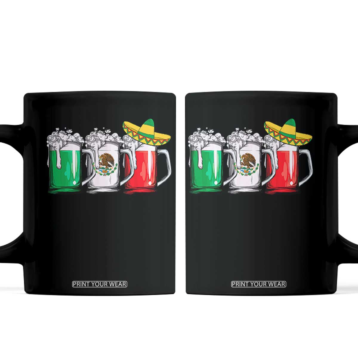 Funny Mexican Coffee Mug Mexico Beer Mexican Flag Sombrero Hat TS10 Black Print Your Wear