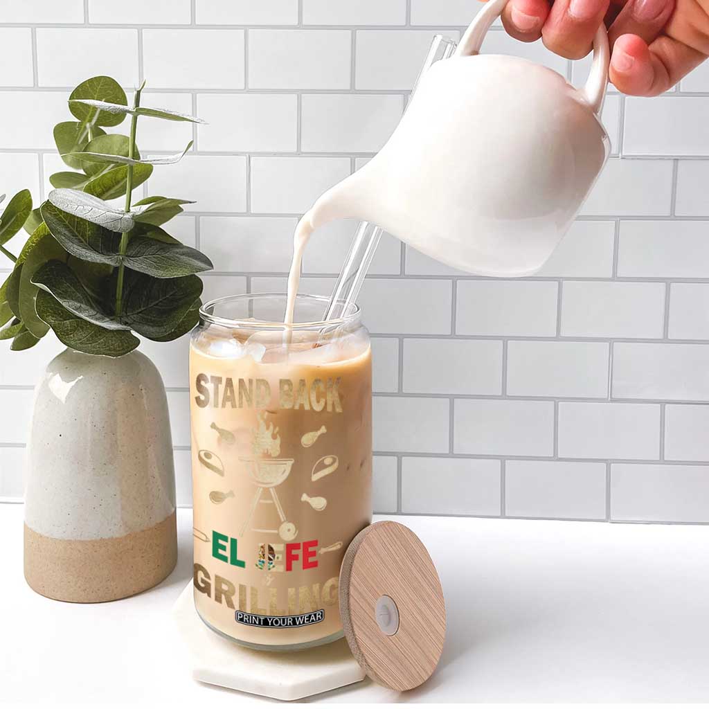 Funny Mexican Dad Glass Can El Jefe Grilling Stand Back Fathers Day TS10 Print Your Wear