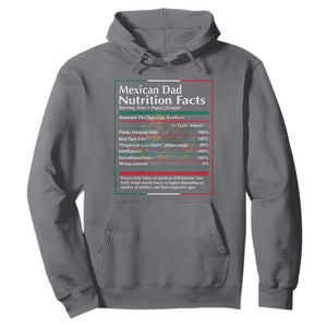 Funny Mexican Dad Hoodie Dad Nutrition Facts Mexico Flag Father's Day TS11 Charcoal Print Your Wear