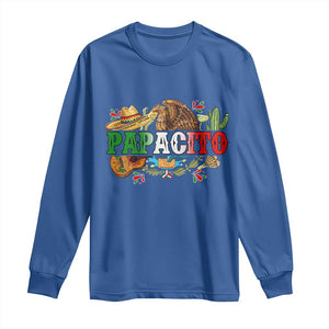 Funny Mexican Dad Papacito Long Sleeve Shirt Cinco De Mayo Golden Eagle Sombrero TS11 Royal Blue Print Your Wear