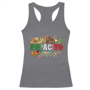 Funny Mexican Dad Papacito Racerback Tank Top Cinco De Mayo Golden Eagle Sombrero TS11 Charcoal Print Your Wear