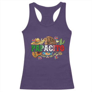 Funny Mexican Dad Papacito Racerback Tank Top Cinco De Mayo Golden Eagle Sombrero TS11 Purple Print Your Wear