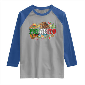Funny Mexican Dad Papacito Raglan Shirt Cinco De Mayo Golden Eagle Sombrero TS11 Sport Gray Royal Print Your Wear