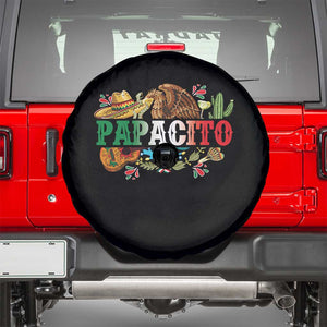 Funny Mexican Dad Papacito Spare Tire Cover Cinco De Mayo Golden Eagle Sombrero TS11 Black Print Your Wear