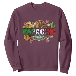Funny Mexican Dad Papacito Sweatshirt Cinco De Mayo Golden Eagle Sombrero TS11 Maroon Print Your Wear