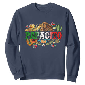 Funny Mexican Dad Papacito Sweatshirt Cinco De Mayo Golden Eagle Sombrero TS11 Navy Print Your Wear