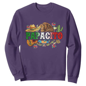 Funny Mexican Dad Papacito Sweatshirt Cinco De Mayo Golden Eagle Sombrero TS11 Purple Print Your Wear