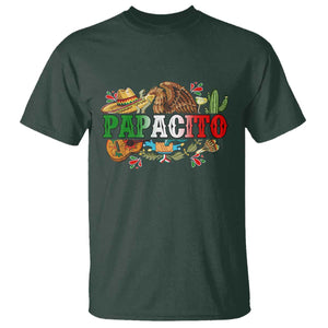 Funny Mexican Dad Papacito T Shirt Cinco De Mayo Golden Eagle Sombrero TS11 Dark Forest Green Print Your Wear