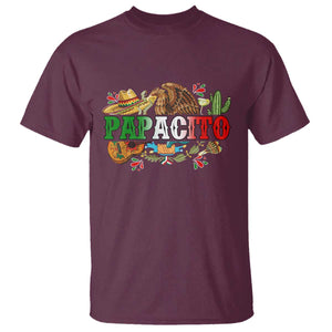 Funny Mexican Dad Papacito T Shirt Cinco De Mayo Golden Eagle Sombrero TS11 Maroon Print Your Wear