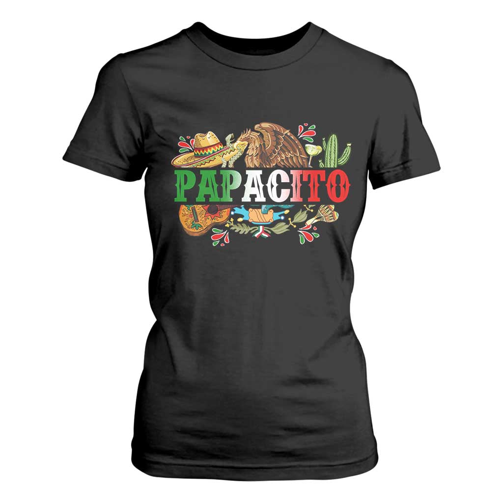 Funny Mexican Dad Papacito T Shirt For Women Cinco De Mayo Golden Eagle Sombrero TS11 Black Print Your Wear