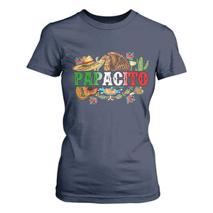 Funny Mexican Dad Papacito T Shirt For Women Cinco De Mayo Golden Eagle Sombrero TS11 Navy Print Your Wear