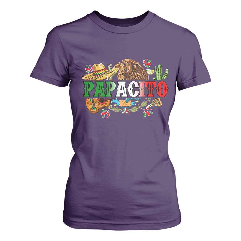 Funny Mexican Dad Papacito T Shirt For Women Cinco De Mayo Golden Eagle Sombrero TS11 Purple Print Your Wear