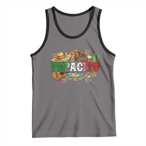 Funny Mexican Dad Papacito Tank Top Cinco De Mayo Golden Eagle Sombrero TS11 Deep Heather Black Print Your Wear