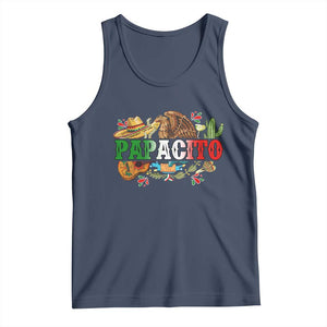 Funny Mexican Dad Papacito Tank Top Cinco De Mayo Golden Eagle Sombrero TS11 Navy Print Your Wear