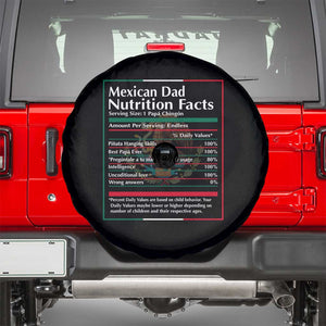 Funny Mexican Dad Spare Tire Cover Dad Nutrition Facts Mexico Flag Father's Day TS11 Black Print Your Wear