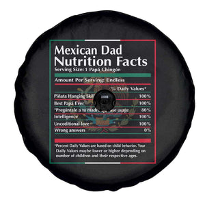 Funny Mexican Dad Spare Tire Cover Dad Nutrition Facts Mexico Flag Father's Day TS11 Print Your Wear