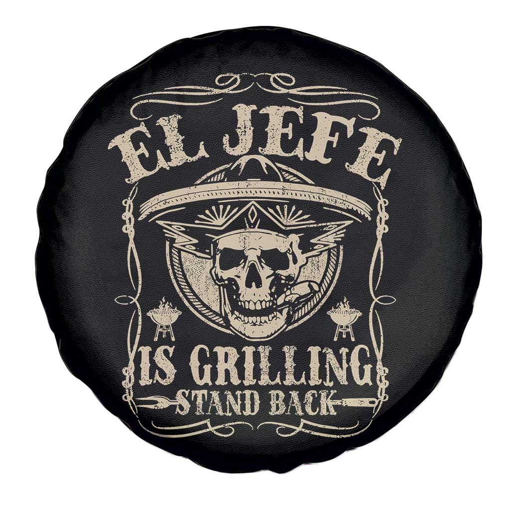 Funny Mexican Dad Spare Tire Cover El Jefe Grilling Stand Back TS10 Print Your Wear
