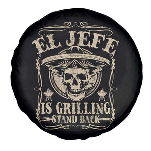 Funny Mexican Dad Spare Tire Cover El Jefe Grilling Stand Back TS10 Print Your Wear