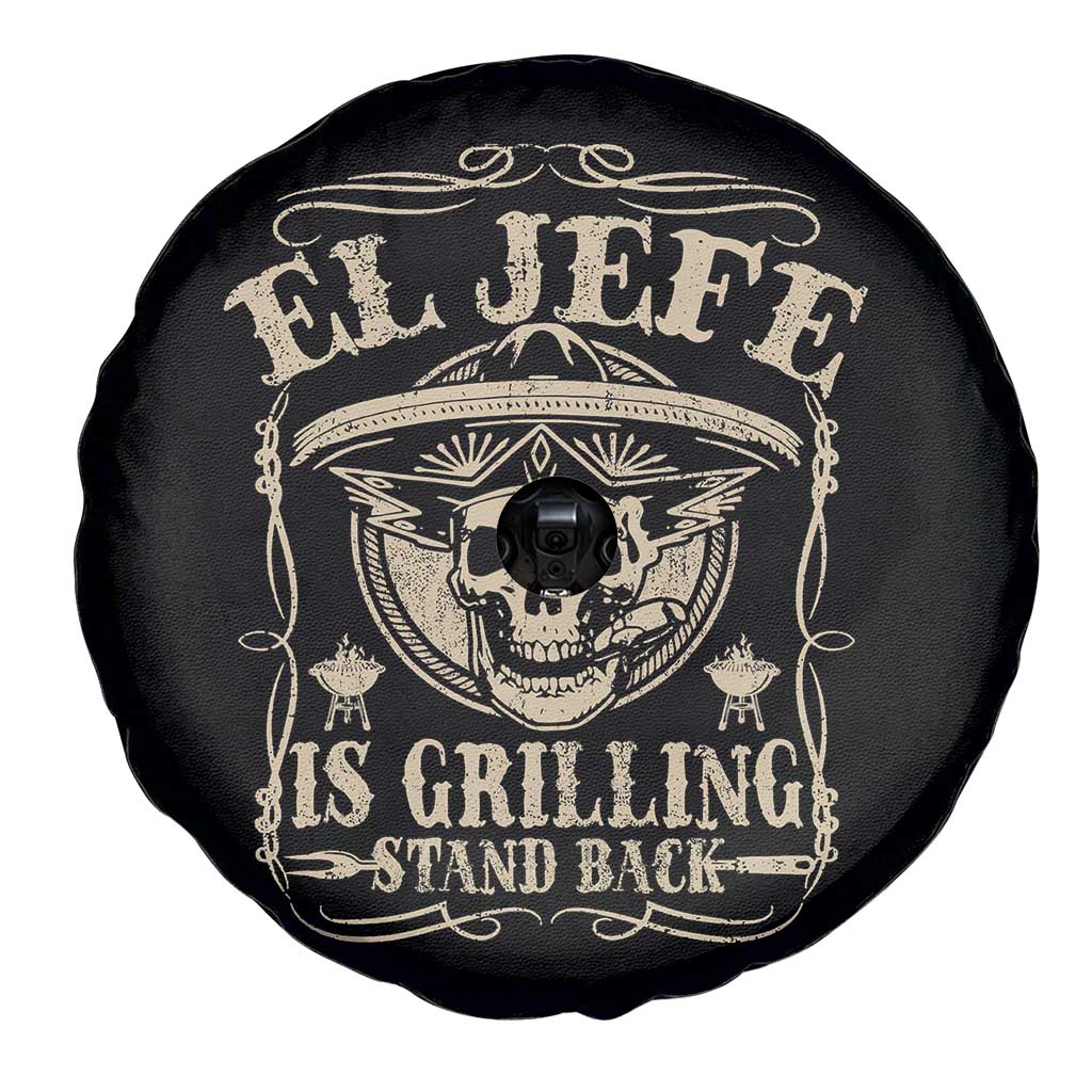 Funny Mexican Dad Spare Tire Cover El Jefe Grilling Stand Back TS10 Print Your Wear