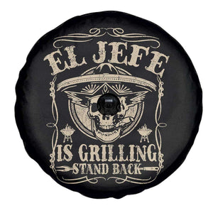 Funny Mexican Dad Spare Tire Cover El Jefe Grilling Stand Back TS10 Print Your Wear