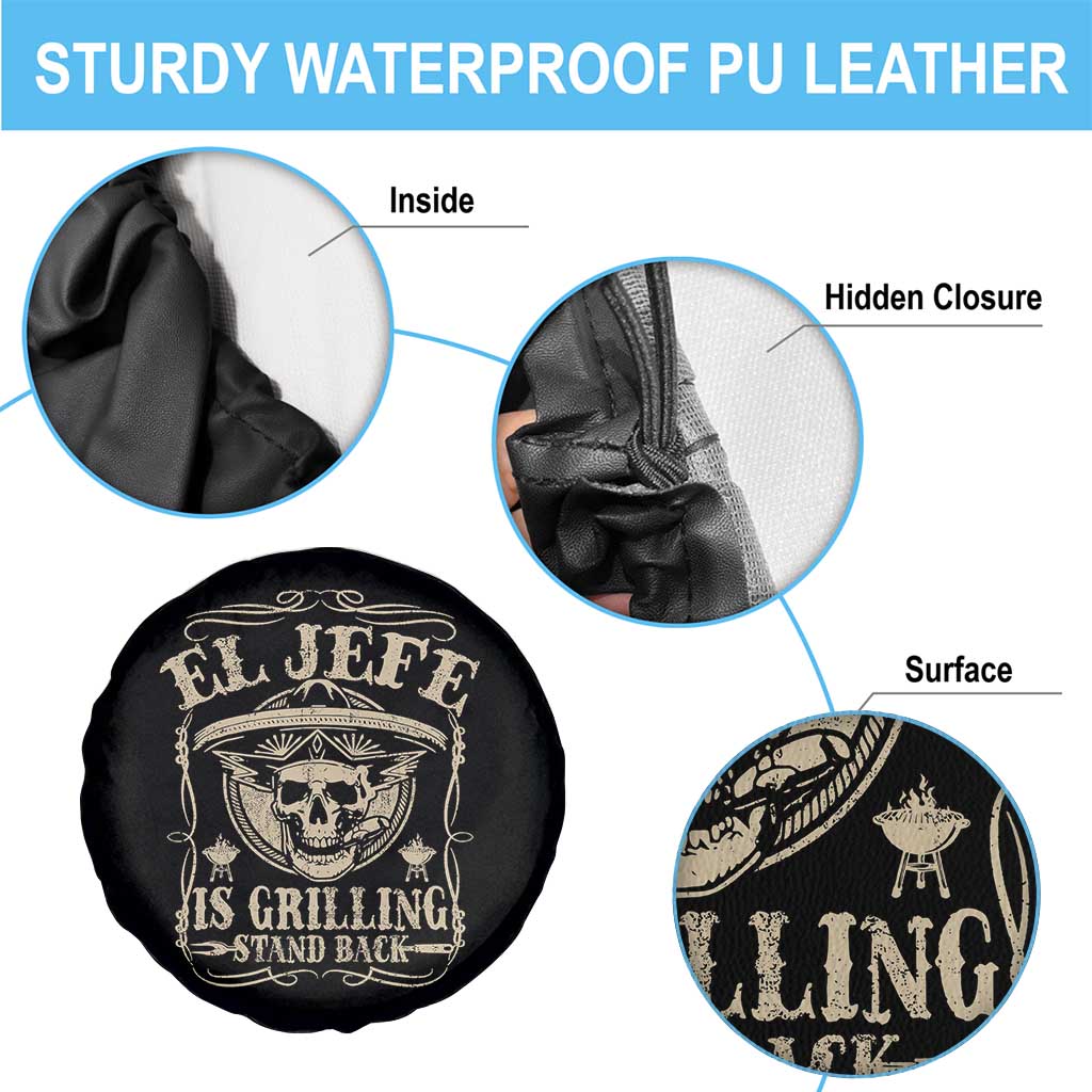 Funny Mexican Dad Spare Tire Cover El Jefe Grilling Stand Back TS10 Print Your Wear