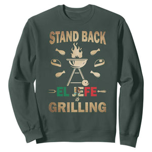 Funny Mexican Dad Sweatshirt El Jefe Grilling Stand Back Fathers Day TS10 Dark Forest Green Print Your Wear