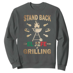 Funny Mexican Dad Sweatshirt El Jefe Grilling Stand Back Fathers Day TS10 Dark Heather Print Your Wear