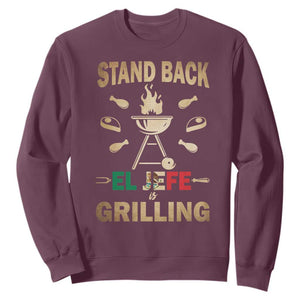 Funny Mexican Dad Sweatshirt El Jefe Grilling Stand Back Fathers Day TS10 Maroon Print Your Wear