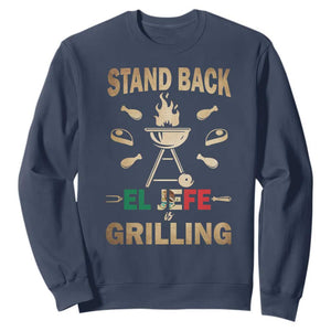 Funny Mexican Dad Sweatshirt El Jefe Grilling Stand Back Fathers Day TS10 Navy Print Your Wear