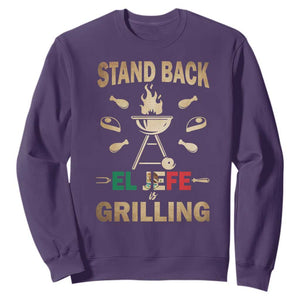 Funny Mexican Dad Sweatshirt El Jefe Grilling Stand Back Fathers Day TS10 Purple Print Your Wear