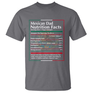 Funny Mexican Dad T Shirt Dad Nutrition Facts Mexico Flag Father's Day TS11 Charcoal Print Your Wear