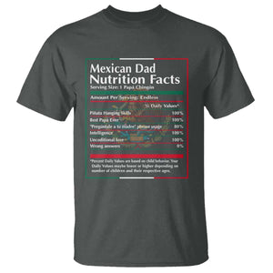 Funny Mexican Dad T Shirt Dad Nutrition Facts Mexico Flag Father's Day TS11 Dark Heather Print Your Wear
