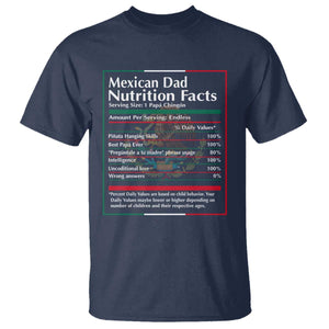 Funny Mexican Dad T Shirt Dad Nutrition Facts Mexico Flag Father's Day TS11 Navy Print Your Wear