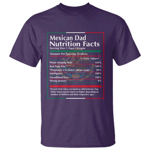 Funny Mexican Dad T Shirt Dad Nutrition Facts Mexico Flag Father's Day TS11 Purple Print Your Wear