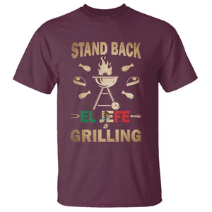 Funny Mexican Dad T Shirt El Jefe Grilling Stand Back Fathers Day TS10 Maroon Print Your Wear