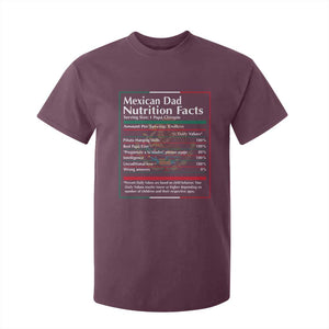 Funny Mexican Dad T Shirt For Kid Dad Nutrition Facts Mexico Flag Father's Day TS11 Maroon Print Your Wear