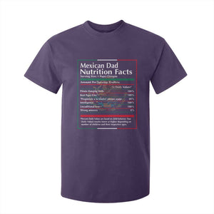 Funny Mexican Dad T Shirt For Kid Dad Nutrition Facts Mexico Flag Father's Day TS11 Purple Print Your Wear