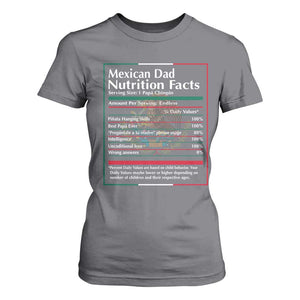 Funny Mexican Dad T Shirt For Women Dad Nutrition Facts Mexico Flag Father's Day TS11 Charcoal Print Your Wear