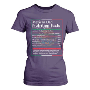 Funny Mexican Dad T Shirt For Women Dad Nutrition Facts Mexico Flag Father's Day TS11 Purple Print Your Wear