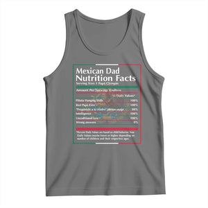 Funny Mexican Dad Tank Top Dad Nutrition Facts Mexico Flag Father's Day TS11 Black Heather Print Your Wear