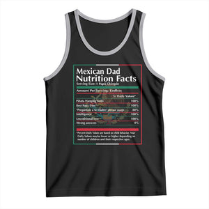 Funny Mexican Dad Tank Top Dad Nutrition Facts Mexico Flag Father's Day TS11 Black Athletic Heather Print Your Wear