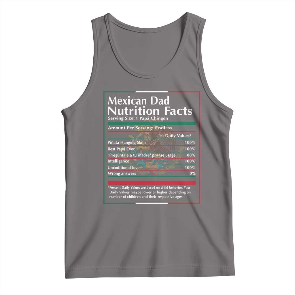Funny Mexican Dad Tank Top Dad Nutrition Facts Mexico Flag Father's Day TS11 Deep Heather Print Your Wear