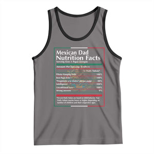 Funny Mexican Dad Tank Top Dad Nutrition Facts Mexico Flag Father's Day TS11 Deep Heather Black Print Your Wear