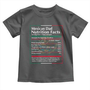 Funny Mexican Dad Toddler T Shirt Dad Nutrition Facts Mexico Flag Father's Day TS11 Dark Heather Print Your Wear