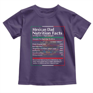Funny Mexican Dad Toddler T Shirt Dad Nutrition Facts Mexico Flag Father's Day TS11 Purple Print Your Wear