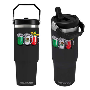 Funny Mexican Flip Straw Tumbler Mexico Beer Mexican Flag Sombrero Hat TS10 One Size: 30 oz Black Print Your Wear