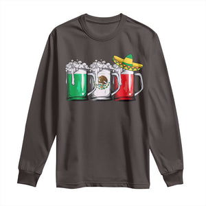 Funny Mexican Long Sleeve Shirt Mexico Beer Mexican Flag Sombrero Hat TS10 Dark Chocolate Print Your Wear
