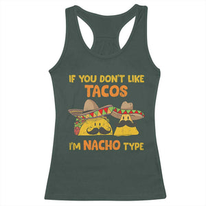 Funny Mexican Racerback Tank Top Adult Humor Mexican Food Taco Nacho TS10 Dark Forest Green Print Your Wear