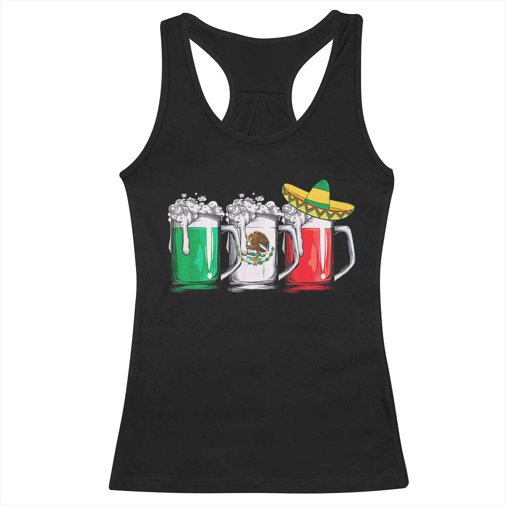 Funny Mexican Racerback Tank Top Mexico Beer Mexican Flag Sombrero Hat TS10 Black Print Your Wear